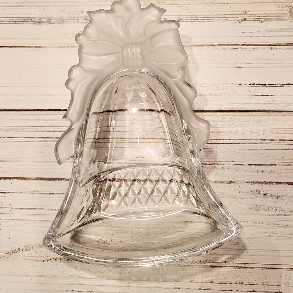 Mikasa Christmas Bell Candy Dish With Frosted Accents. Made In Germany.